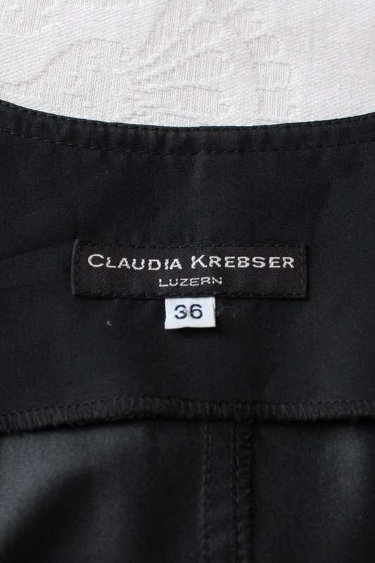 *CLAUDIA KREBSER* DESIGNER BLACK SLEEVELESS WAISTCOAT SHIRT TOP - SIZE 8