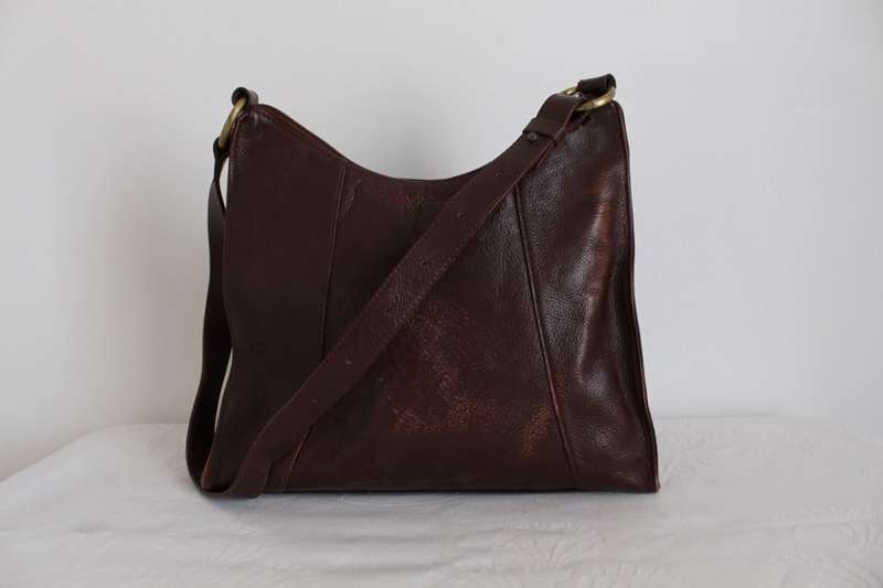 GENUINE LEATHER BROWN TOTE HANDBAG BAG