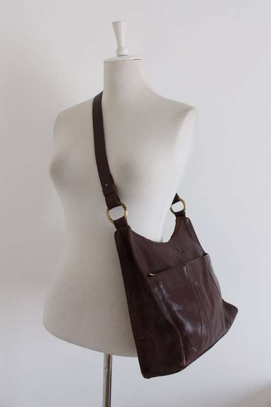 GENUINE LEATHER BROWN TOTE HANDBAG BAG