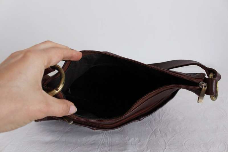GENUINE LEATHER BROWN TOTE HANDBAG BAG