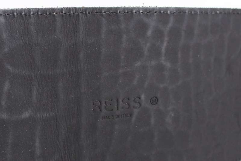 *REISS* DESIGNER PATENT LEATHER CROC BROWN WIDE BELT