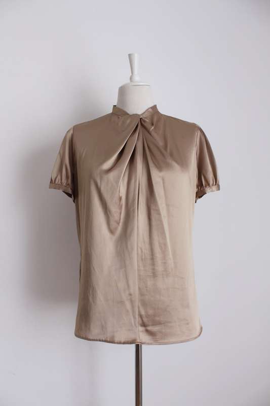 *MANGO SUIT* GOLD BLOUSE SHIRT TOP - SIZE 12