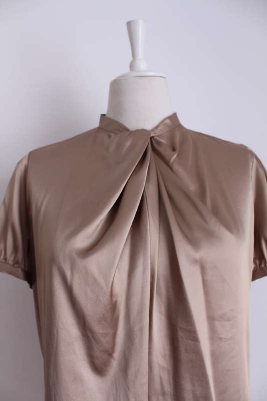 *MANGO SUIT* GOLD BLOUSE SHIRT TOP - SIZE 12