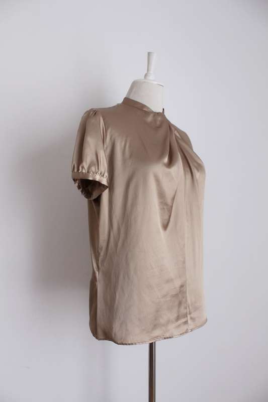 *MANGO SUIT* GOLD BLOUSE SHIRT TOP - SIZE 12