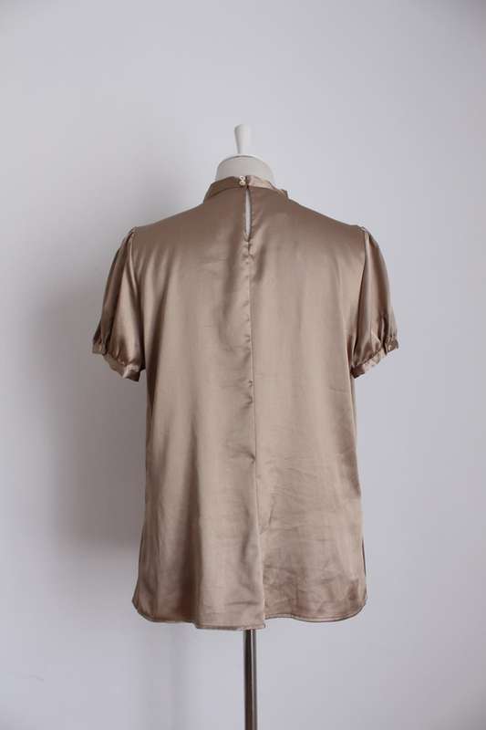 *MANGO SUIT* GOLD BLOUSE SHIRT TOP - SIZE 12