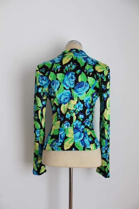 *GABI ROSENWERTH* DESIGNER FLORAL BLUE BLACK GREEN JACKET - SIZE 8