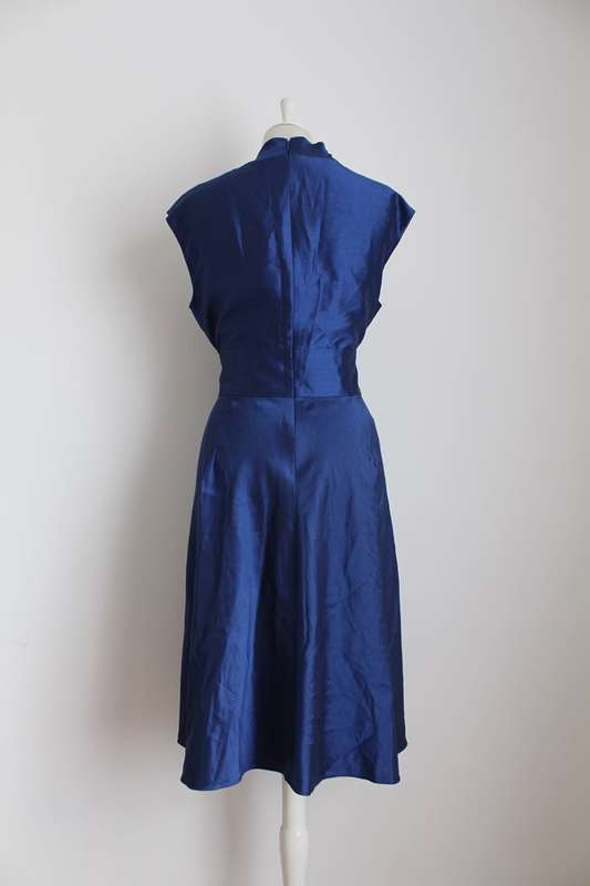 EVAN-PICONE BLUE SWEETHEART NECK TIE WAIST COCKTAIL EVENING DRESS - SIZE 14