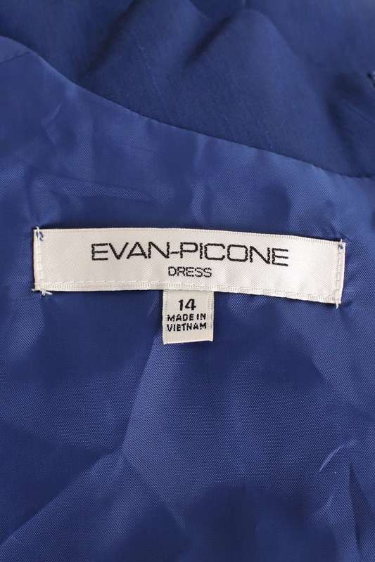 EVAN-PICONE BLUE SWEETHEART NECK TIE WAIST COCKTAIL EVENING DRESS - SIZE 14