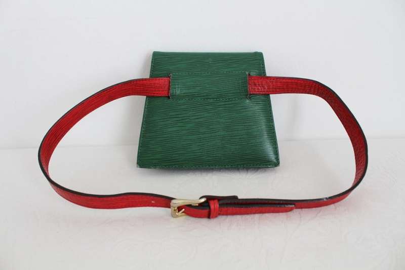 VINTAGE GENUINE LEATHER TEXTURED MULTICOLOURED BELT BAG PURSE