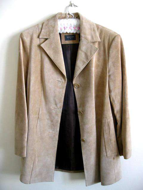 FABULOUS ***PIG SUEDE*** GENUINE LEATHER 3/4 COAT JACKET BLAZER FROM WOOLWORTHS