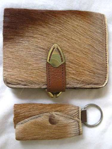 VINTAGE ***GENUINE SPRINGBOK*** AND LEATHER WALLET/ PURSE & KEYRING