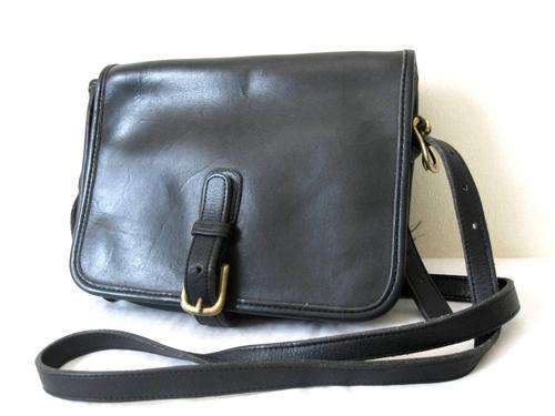 VINTAGE COACH BRAND NAME GENUINE LEATHER BLACK SMALL SATCHEL MESSENGER HANDBAG PURSE