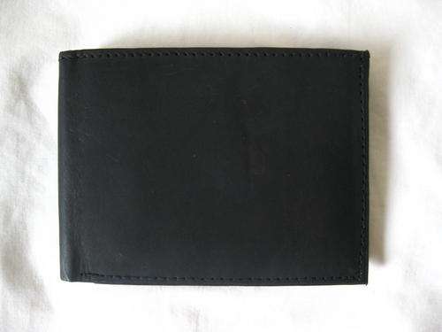 **GENUINE LEATHER** HANDCRAFTED BLACK BI-FOLD MEN'S WALLET BRAND NEW