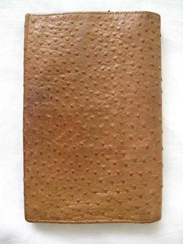 VINTAGE ***GENUINE OSTRICH SKIN*** LEATHER TAN/ CARAMEL BROWN LADIES CLUTCH WALLET PURSE