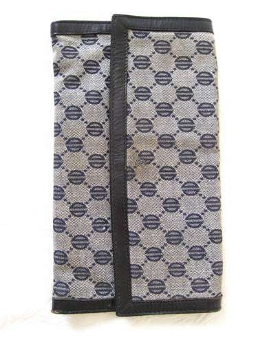 **CLEARANCE SALE** VINTAGE ITALIAN GENUINE LEATHER NAVY BLUE CLUTCH BAG PURSE