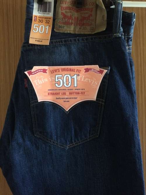 Levi's 501 Straight Leg Mens Jeans State Jean Blue W30 L32