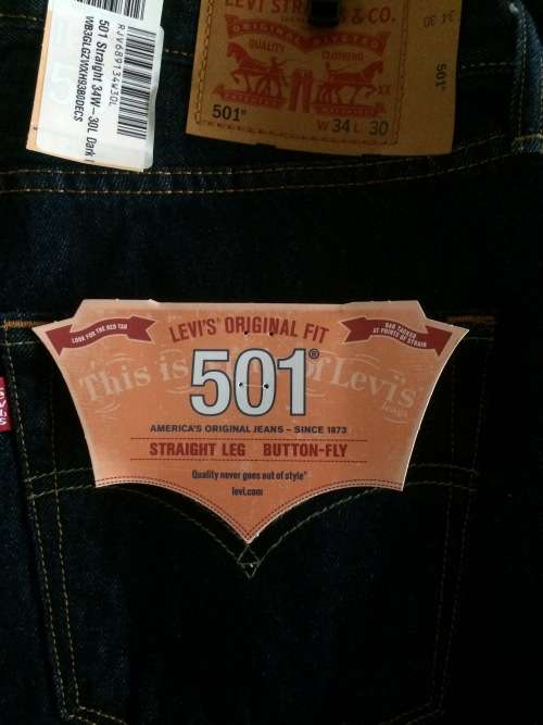Levi's 501 Straight Leg Mens Jeans Indigo W34 L30