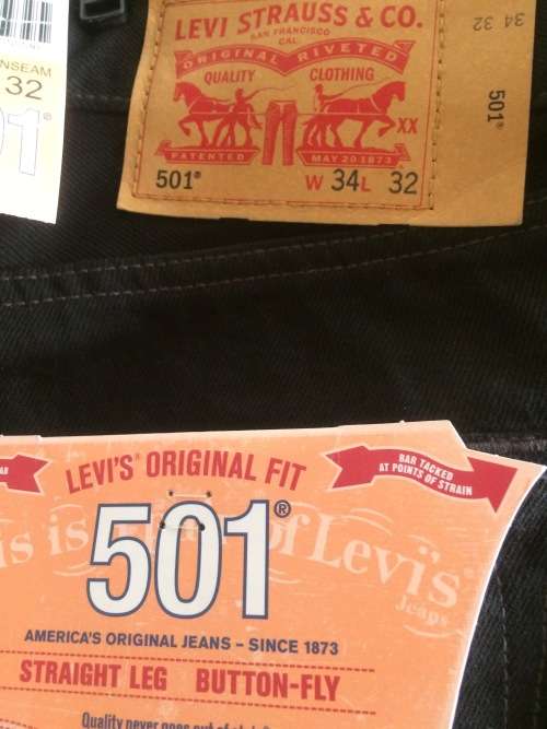 Levi's 501 Straight Leg Mens Jeans Black W34 L32