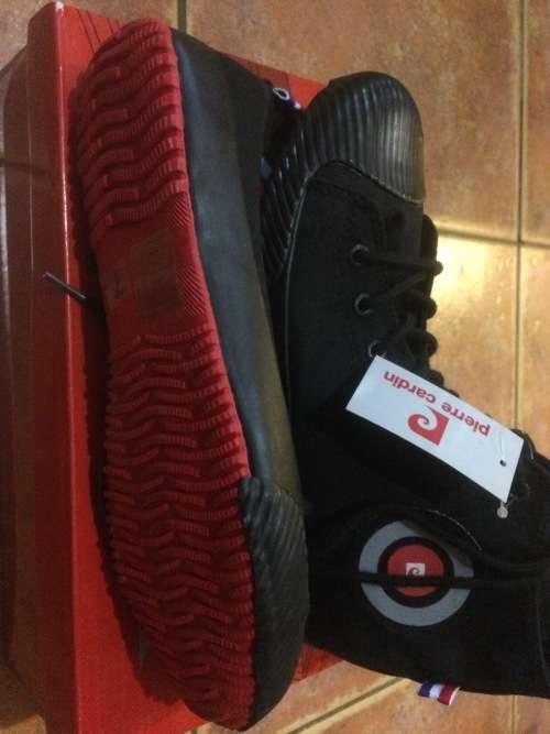 Pierre Cardin Men`s Hi Top Black Sneakers UK 7