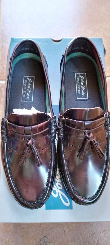 John Drake Dark Red Mens Shoe UK6