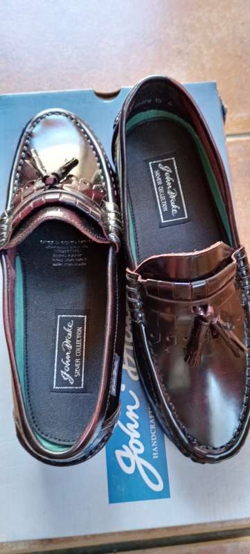 John Drake Dark Red Mens Shoe UK6