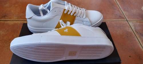 Polo Men`s White and Mustard Sneaker UK 7