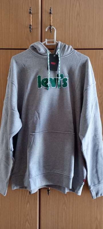 Levi`s Men`s Relaxed Graphic Hoodie Grey Medium