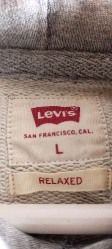 Levi`s Men`s Relaxed Graphic Hoodie Grey Large