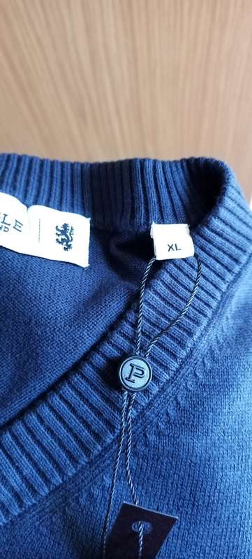 Pringle of Scotland Men`s Navy Core Vneck Knitwear Top Xtra Large