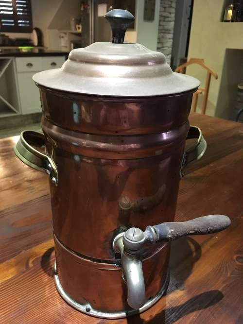 Copper and Brass Hot Water Urn Country Kitchen Collectables