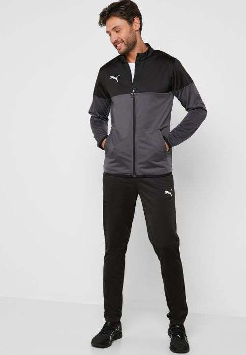 Puma Forever Fast Tracksuit Poly Tracksuit- Black/Grey- Large
