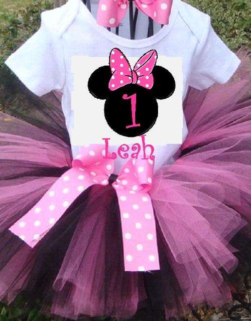 Minnie Mouse Tutu with Printed Personalised Onesie