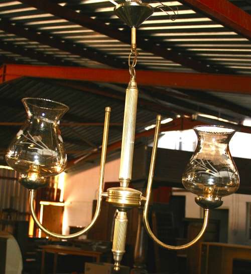 A FANTASTIC 2 TIER GOLD/BRASS METAL CEILING LIGHT JUST STUNNING!!!