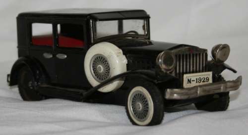 Large Vintage Metal Car Collectible Toy Car Black Vintage Tin Toy Retro Car  Vintage