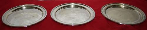 Three Round Silver Plated Trays EPNS Dishes -