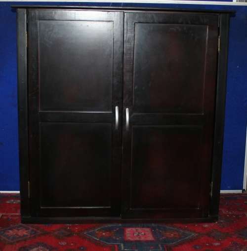 A LARGE BLACK TWO DOOR CUPBOARD BEAUTIFUL FURNITURE!!!