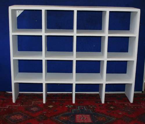 A EXITING CRISP WHITE SHOE SHELF - MUST HAVE - OR USE FOR NORMAL SHELVING STUNNING SOLLID PIECE!!!