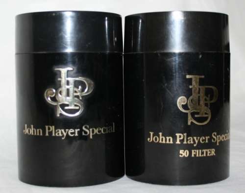 TWO COLLECTABLE  JPS CIGARETTE HOLDERS - JOHN PLAYER SPECIAL - 50 FILTER - Made in England