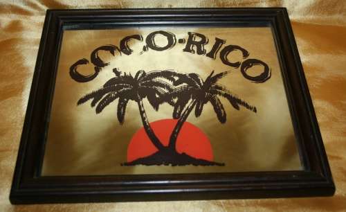 A STUNNING COCO-RICO FRAMED MIRROR STYLISH BAR DECOR!!!