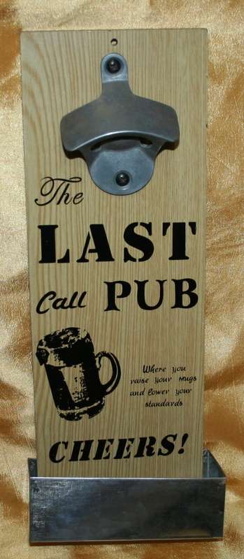 A FANTASTIC WALL MOUNTED WOODEN PLAQUE WITH A BOTTLE OPENER MARKED - ALEXANDER FONTEINEST