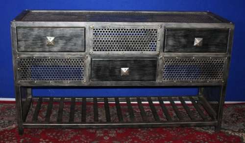A VEREY LARGE METAL SIDEBOARD WITH SO MUCH DETAILING AND 3 DRAWERS A EXQUISITE PIECE!!!!