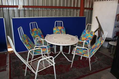 A FANTASTIC VINTAGE 7 PIECE GARDEN SET - ONE BID TO TAKE THE SET!!!