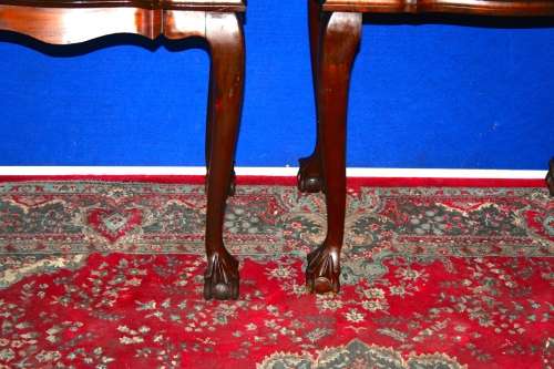TWO EXQUISITE BALL & CLAW TABLES THAT CAN EASY BE USED AS LARGE BEDSIDE TABLES IN A BIG BEDROOM