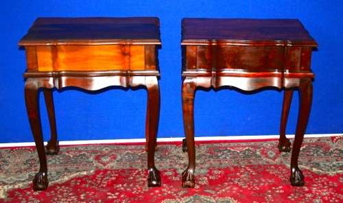 TWO EXQUISITE BALL & CLAW TABLES THAT CAN EASY BE USED AS LARGE BEDSIDE TABLES IN A BIG BEDROOM