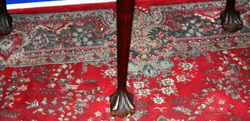 WOW A LARGE BALL & CLAW IMBUIA HALF MOON TABLE STUNNING FOR A ENTRANCE HALL!!!