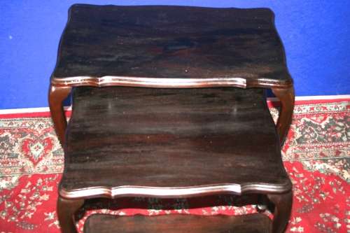 A STUNNING NEST OF THREE QUEEN ANNE COFFEE TABLE BID PER TABLE TO TAKE THEM ALL