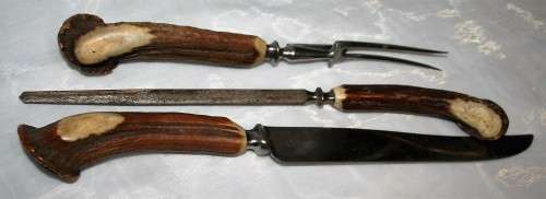 VINTAGE CARVING KNIFES MARKED:  TRADEMARK VALUE WELL BROTHERS MADE IN SHEFFIELD ENGLAND