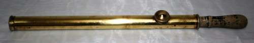WOW RARE FIND IN THIS DESIHN A STUNNING BRASS POISON SPRAYER WITH WOODEN HANDLE A COLLECTORS ITEM!!