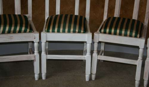 SIX STUNNING SOLLID WOOD SHABBY CHIC CHAIRS - GORGEOUS