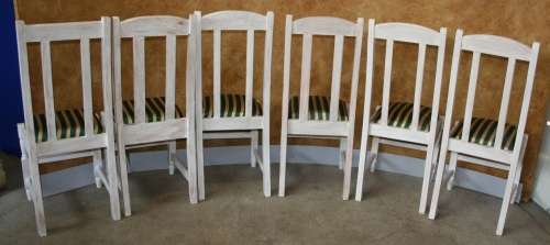 SIX STUNNING SOLLID WOOD SHABBY CHIC CHAIRS - GORGEOUS